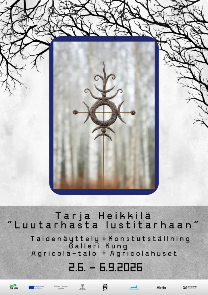 Tarja Heikkilä: Luutarhasta lustitarhaan – juliste/affisch